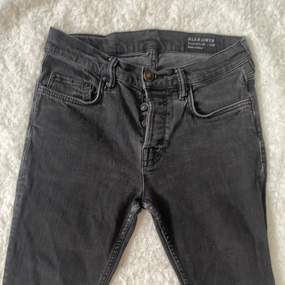 All Saints Gray Skinny Jeans with Distressed Finish - Picture 12 of 15
